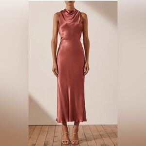 Shona Joy La Lune High Neck Midi Dress in Terracotta
Sz 6